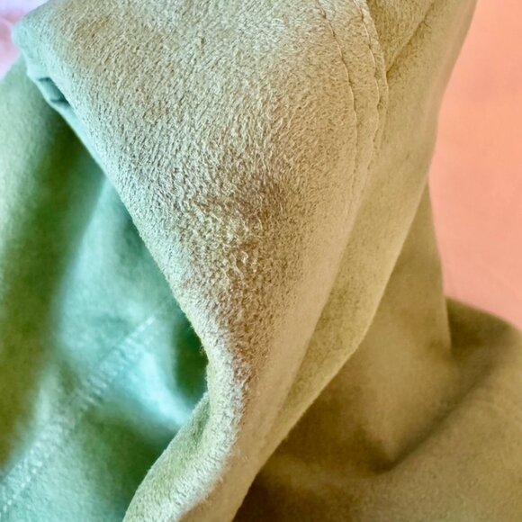 Vintage Custom Made Lime Green Suede Skirt Suit Set - Picture 16 of 16